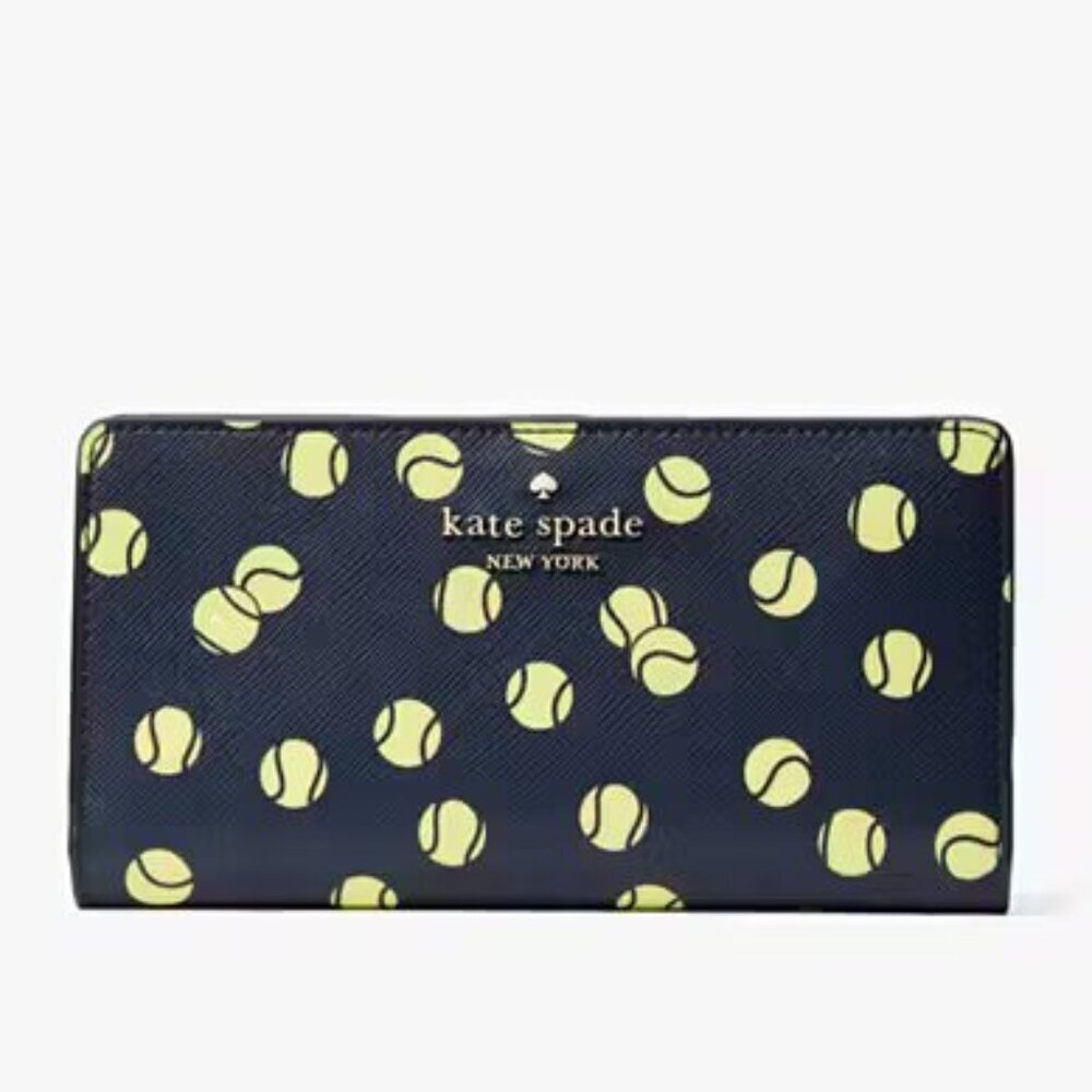 ♠️♠️ Kate Spade Tennis Toss Large Slim Bifold Wallet NWT